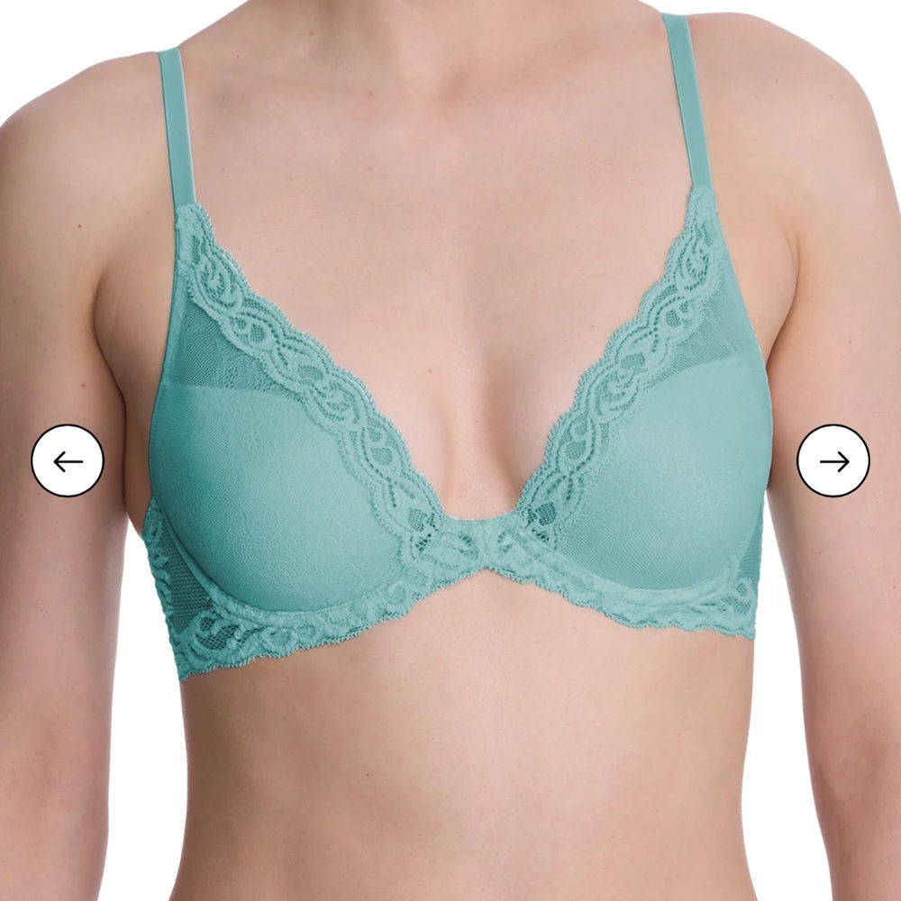 Natori Feathers Plunge Bra in Teal Size 36C - Never Used